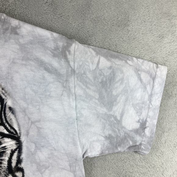2014 The Mountain White Tiger Shirt Adult Small Gray Tie Dye Graphic Tee SS - Picture 6 of 13